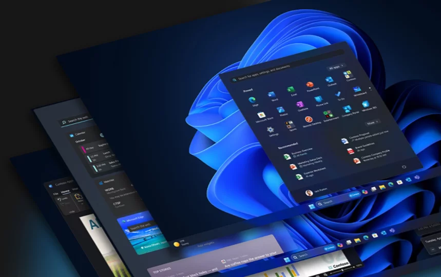 一台 Windows 11 设备上屏幕桌面层的可视化呈现